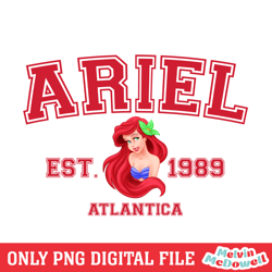 alantica princess ariel est 1989 png, disney png, digital download file