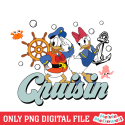 donald daisy couple duck disney cruisin png, disney png, digital download