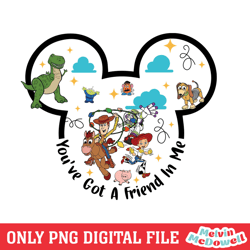 mickey head toy story you've got a friend in me png,mickey mouse disney, disney png, digital download