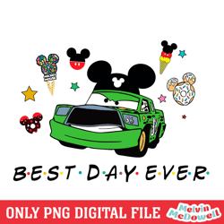 mickey ears cars chick hicks best day ever png,mickey mouse disney, disney png, digital download