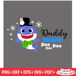 daddy shark doo doo christmas winter day svg, baby shark svg, digital download