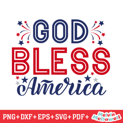 god bless america star fireworks svg, 4th of july svg, digital download