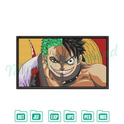 luffy x zoro anime embroidery design , anime embroidery, digital embroidery,embroidery files