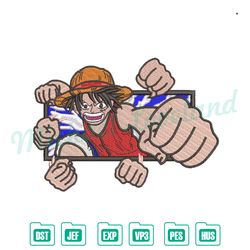 anime embroidery pattern luffy multi punch ,anime embroidery, digital embroidery,embroidery files