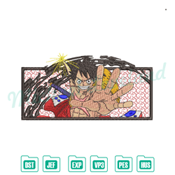 anime embroidery pattern luffy in your face ,anime embroidery, digital embroidery,embroidery files