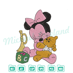 baby minnie mouse embroidery file ,disney embroidery , digital embroidery,embroidery files