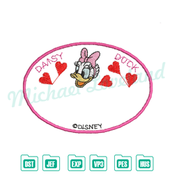 love daisy duck logo embroidery , disney embroidery, digital embroidery,embroidery files