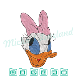 daisy duck head embroidery design , disney embroidery, digital embroidery,embroidery files