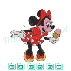 minnie mouse ice cream embroidery file , disney embroidery, digital embroidery,embroidery files