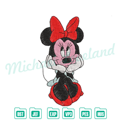 happy minnie mouse embroidery disney , disney embroidery, digital embroidery,embroidery files