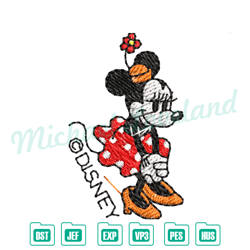 minnie mouse cute disney embroidery ,disney embroidery, digital embroidery,embroidery files