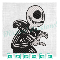 jack skellington couple heart hand embroidery , embroidery design file, digital embroidery