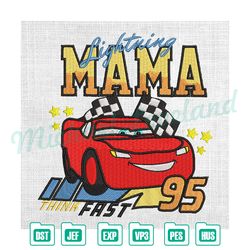 lightning mama mcqueen cars embroidery , embroidery design file, digital embroidery