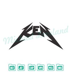 ken embroidery designs, barbie ken metal font, ken k text logo embroidery,digital embroidery design