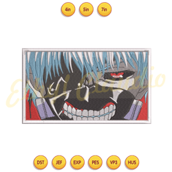 tokyo ghoul ken kaneki embroidery file ,anime embroidery ,digital embroidery,embroidery file