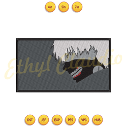 ken kaneki from tokyo ghoul embroidery file ,anime embroidery ,digital embroidery,embroidery file