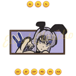 bunny girl mai sakurajima anime embroidery design ,anime embroidery ,digital embroidery,embroidery file