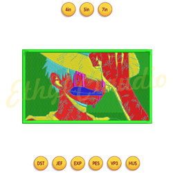 monkey d luffy anime embroidery design file ,anime embroidery ,digital embroidery,embroidery file