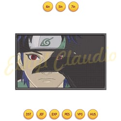 shisui uchiha and crow anime embroidery design ,anime embroidery ,digital embroidery,embroidery file