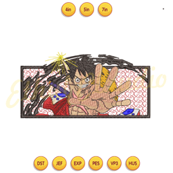 anime embroidery pattern luffy in your face ,anime embroidery ,digital embroidery,embroidery file