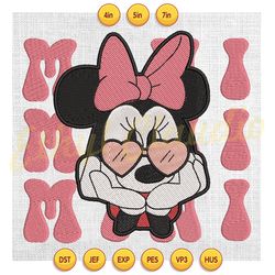 mini disney minnie mouse pink valentine day embroidery , embroidery design, digital embroidery