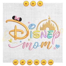 disney mom minnie mouse magic kingdom embroidery , embroidery design, digital embroidery file