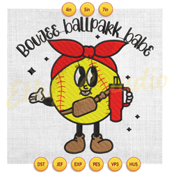 boujee ballpark babe stanley baseball embroidery ,digital embroidery,embroidery file