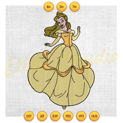 beauty and the beast princess couple matching embroidery,digital embroidery,embroidery file