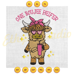 one boujee heifer stanley valentine embroidery ,digital embroidery, embroidery file
