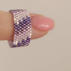Miyuki ring Delica, geometric peyote.PDF format pattern for creating a beaded bracelet using Japanese Miyuki Delica.