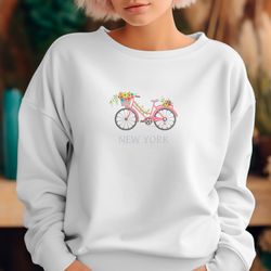 Super comfortable "New York Bicycle" embroidered SWEATSHIRT.