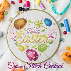 Happy Easter Cross Stitch Pattern PDF