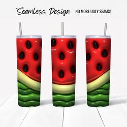 Watermelon 3D Puff Tumbler Wrap Design (Digital File)