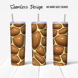 Giraffe Skin 3D Puff Tumbler Wrap Design (Digital File)