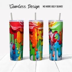 Dripping Paint 1 - 3D Tumbler Wrap Design (Digital File)