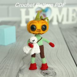 Halloween Pumpkin Doll Crochet Pattern - Amigurumi Pumpkin Toy - Digital Patter Tutorial PDF