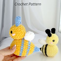 Crochet Plush Bee Pattern - Amigurumi Bee bumble - Digital Patter Tutorial PDF