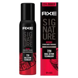 Axe Signature Intense Long Lasting No Gas Body Spray Deodorant For Men, Strong woody fragrance, 154 ml
