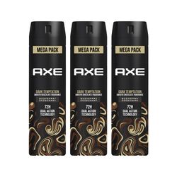 Axe Dark Temptation Long Lasting Deodorant Bodyspray For Men, Smooth Chocolate Fragrance, 215 ml (Pack of 3)
