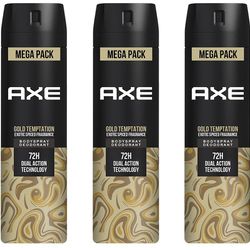 Axe Gold Temptation Long Lasting Deodorant Bodyspray For Men, Exotic Spiced Fragrance, 215ml (Pack of 3)