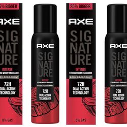 Axe Signature Intense Long Lasting No Gas Body Spray Deodorant For Men, Strong woody fragrance, 154 ml (Pack of 3)