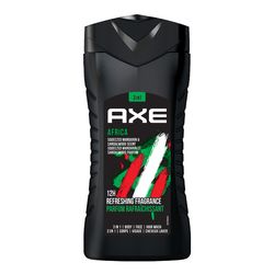 Axe Africa 3 In 1 Body, Face & Hair Wash for Men, Shower Gel Refreshing Mandarin & Sandalwood Fragrance, 250 ml