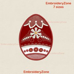 Easter egg applique machine embroidery design, egg applique with decor in the hoop 002 embroidery pattern, eggs ith, app