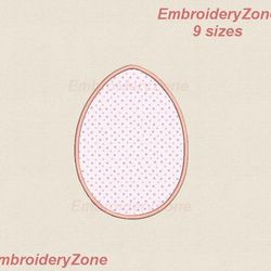 Easter egg applique machine embroidery design, simple eggs applique used fabric embroidery pattern, 9 sizes