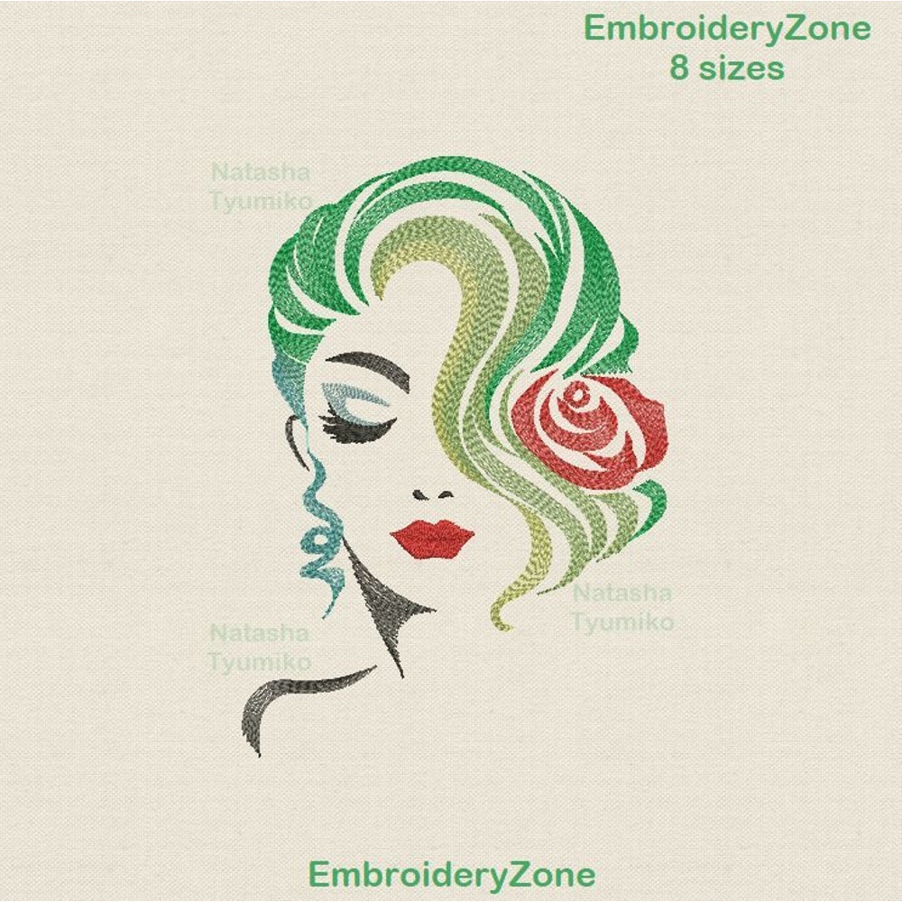 Woman with rose embroidery design by EmbroideryZoneTyumiko.jpg