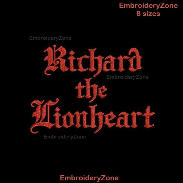 Richard lionheart name embroidery design by EmbroideryZone 2.jpg