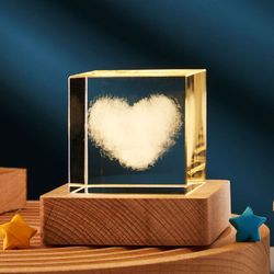 Versatile Elegance: 3D Crystal Cube Desktop Decoration