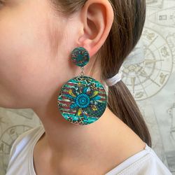 Handmade earrings. Handmade jewelry.Bright, voluminous handmade earrings.