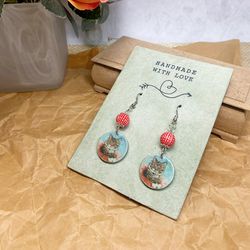 Handmade earrings. Earrings with beads. Handmade.