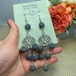 Vintage handmade earrings. Handmade jewelry.